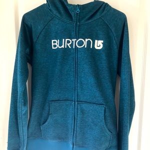 Burton teal hoodie dry ride snowboarding jacket m